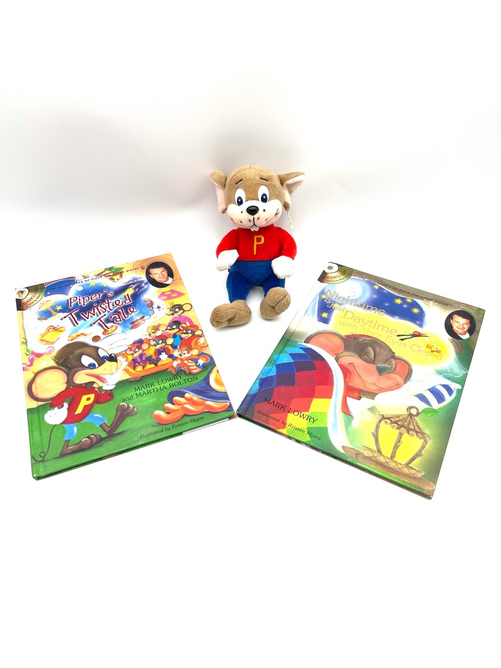Vintage Piper the Mouse Plush And Book Set With CDs